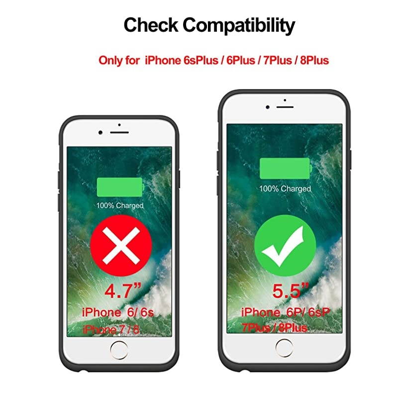 Case for iPhone 6s Plus/6 Plus/7 Plus/8 Plus 8500mAh, Rechargeable Charging Case for iPhone 6Plus Extended Pack Charger Apple 6s Plus Portable Power Bank Cover for 7Plus 8Plus (5.5&rdquo;)