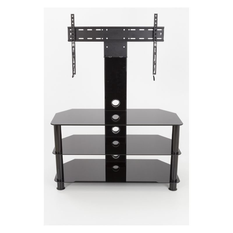 60" TV Stand with TV Mount - Silver/Black