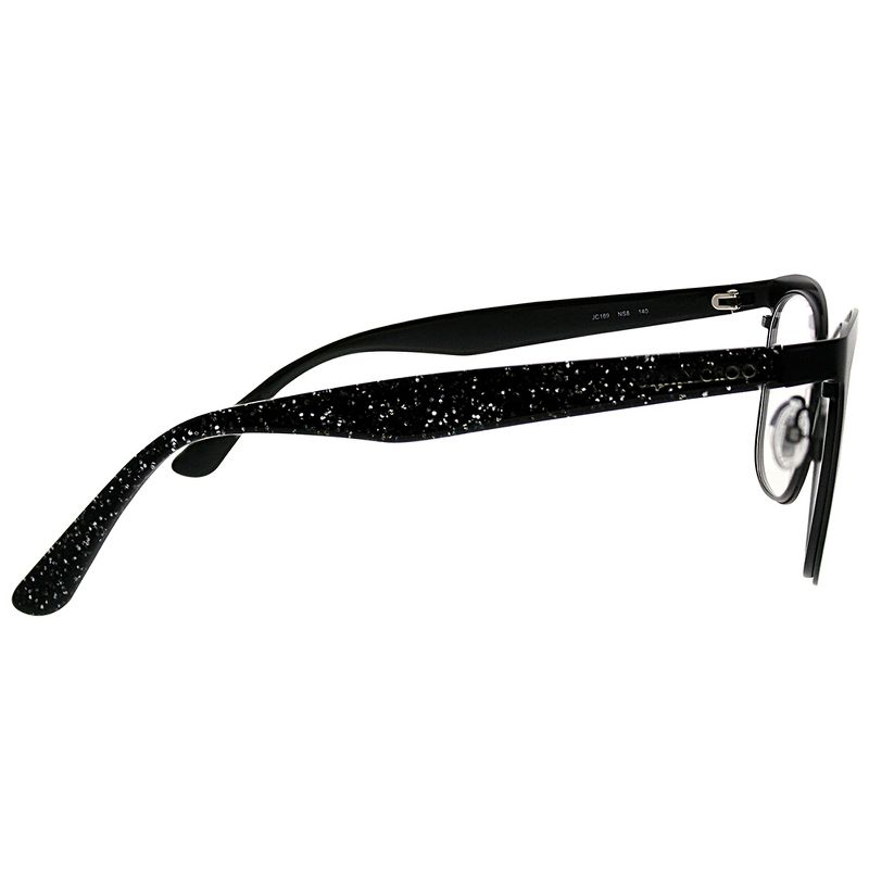 Jimmy Choo  NS8 Womens Square Eyeglasses Black Glitter 53mm