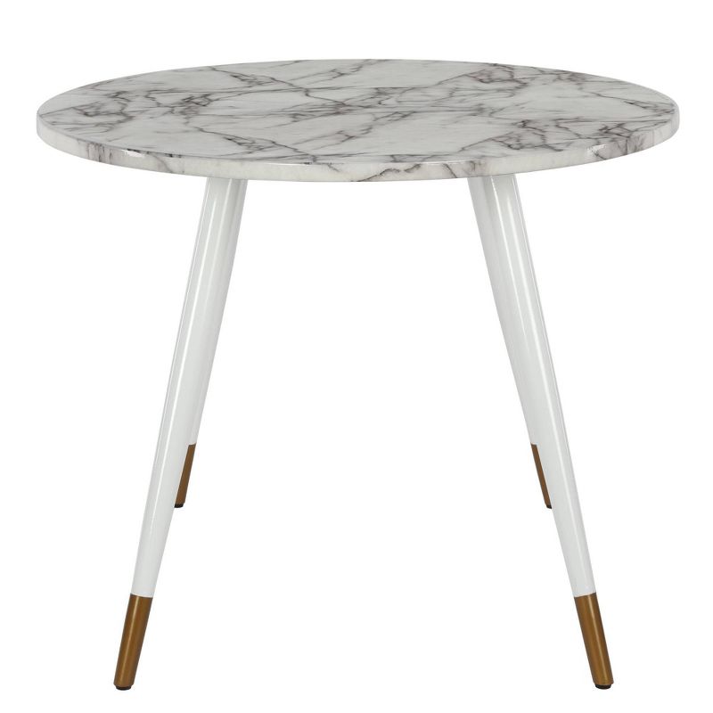 Amari Oval Faux Marble Dining Table White - CosmoLiving by Cosmopolitan
