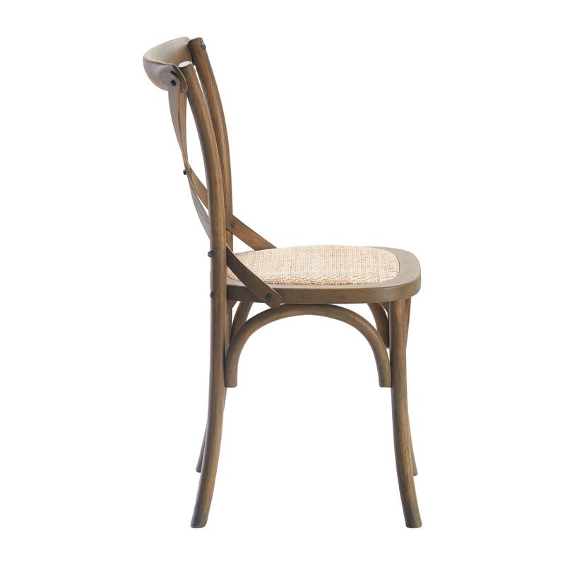 Set of 2 Elmhurst Cross Back Side Chair Natural Rattan - Finch