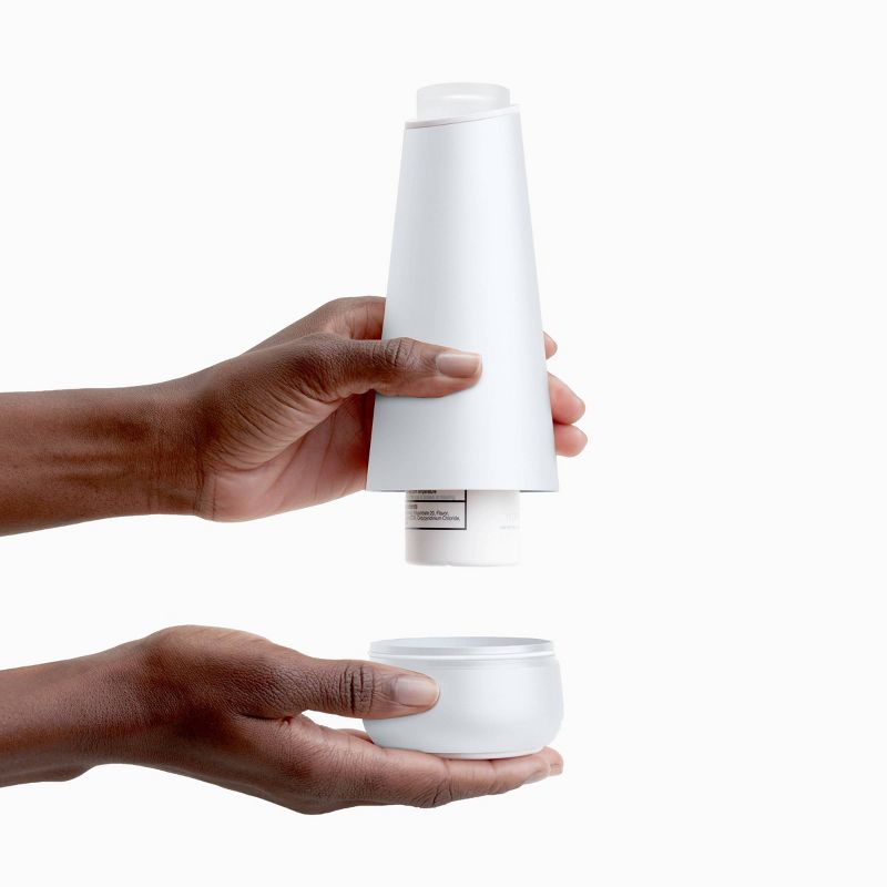 quip Plastic Refillable Mouthwash Starter Kit - Reusable Dispenser + Cup - 45-Use / 4x Concentrate / Mint Anticavity Fluoride Refill Included - White