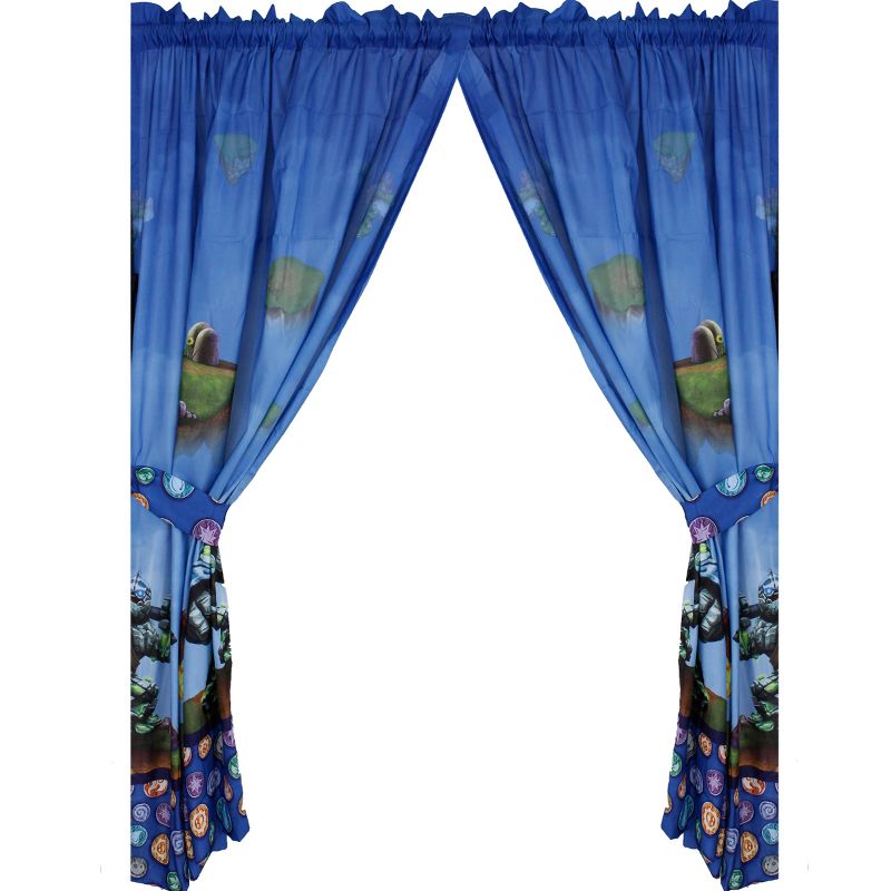 4pc Window Curtains Spyro Sky Friends Window Panels and Tie-Backs - Skylanders..