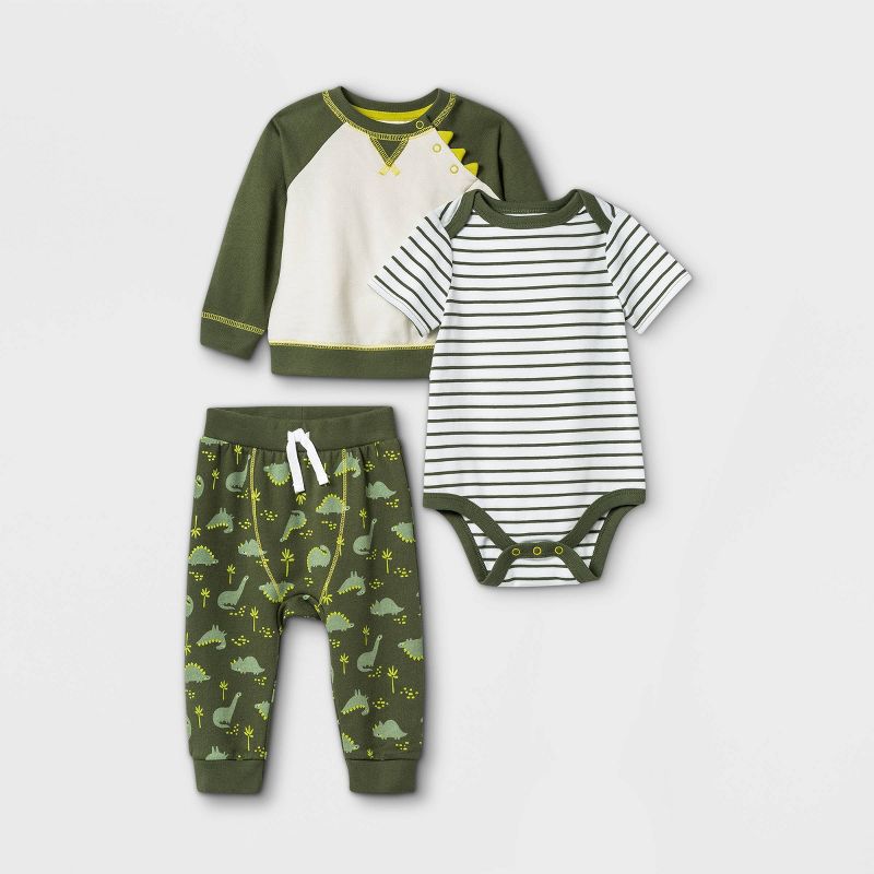 Baby 3pc Bee Top & Bottom Set - Cat & Jack™ Yellow Newborn