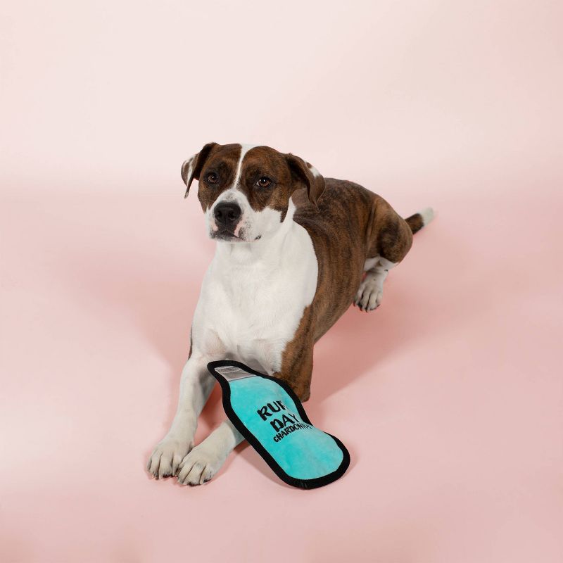 PetShop by Fringe Studio Chardonnay Bottle Durable Plush Dog Toy