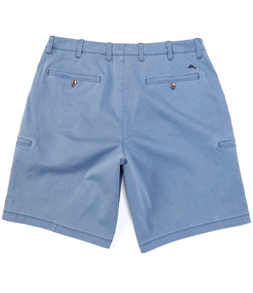 Roundtree & Yorke Big and Tall Performance 9#double; and 11#double; Inseam Flat Front Herringbone Print Shorts