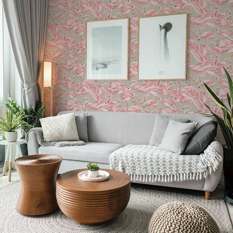 Tempaper Flamingo Peel and Stick Wallpaper Ballerina Pink