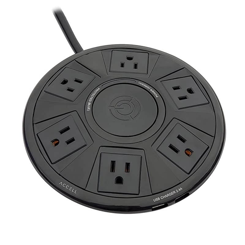 Power Air Surge Protector and USB Charging Station Black 6 ft 18 m D080B048B