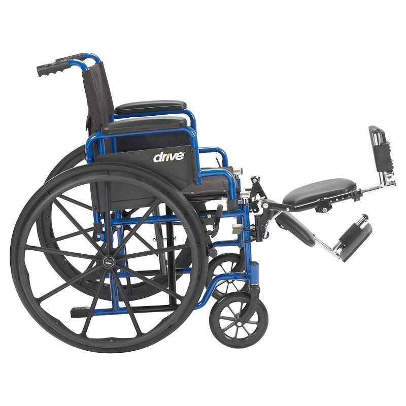 Drive Medical Blue Streak Wheelchair with Flip Back Desk Arms, Elevating Leg Rests, 20" Seat