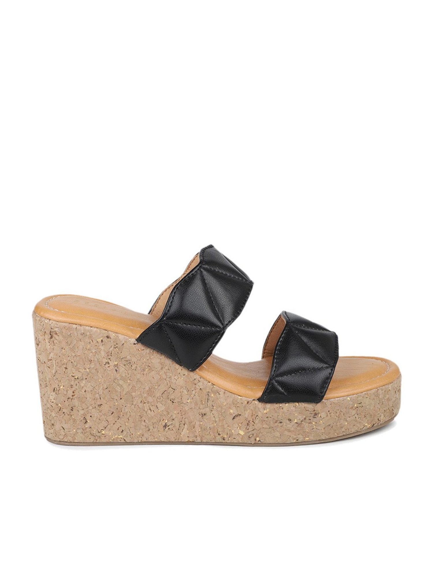 Design Crew Women's Black Casual Wedges