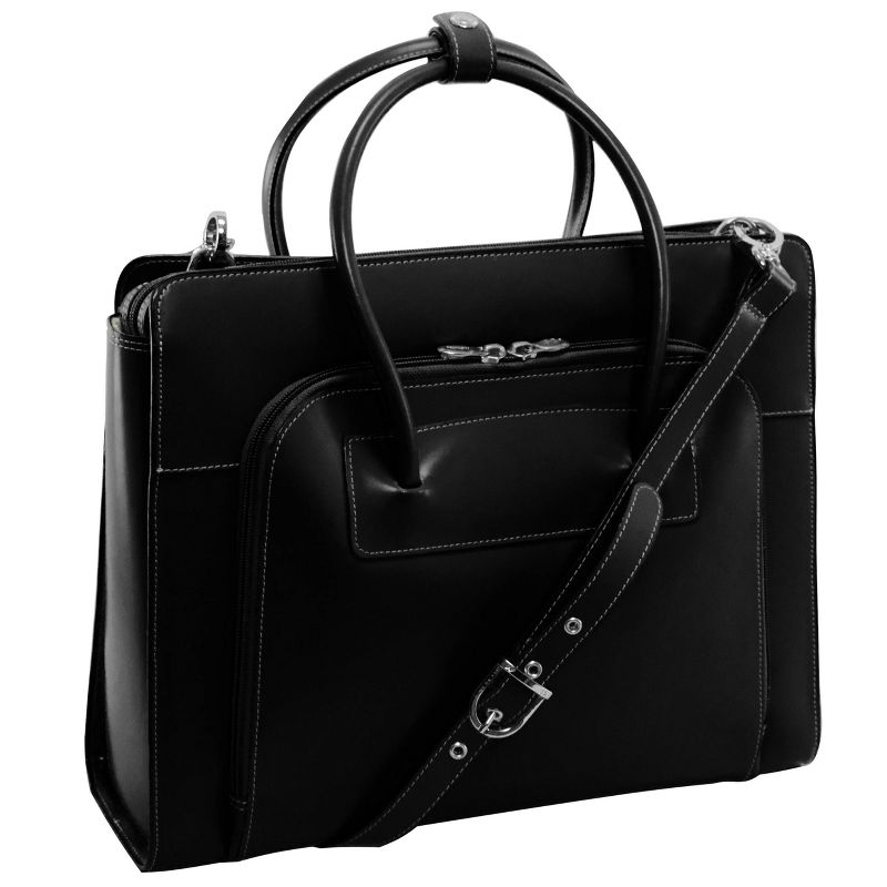 McKlein Lake Forest 15" Leather Ladies' Laptop Briefcase (Black)