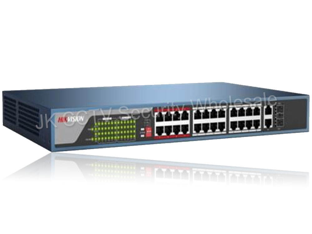 Hikvision DS-3E0326P-E 24-ports 100Mbps Unmanaged RJ45 ports PoE Switch Plug-and-play installation