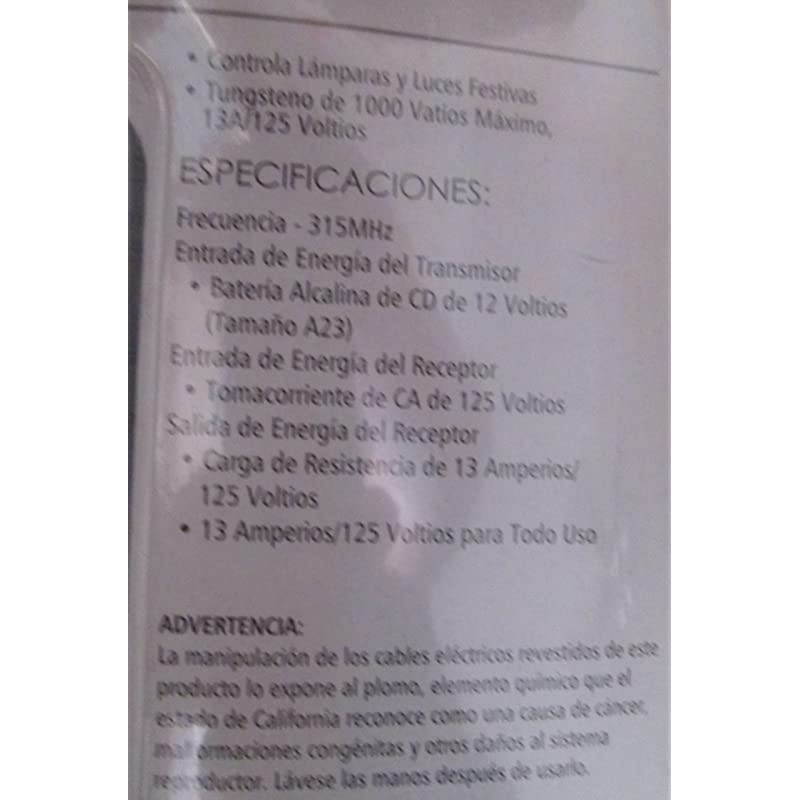 Indoor Remote Control 50 Ft Radio Frequency Range Controls Lamps and Holiday Lighting