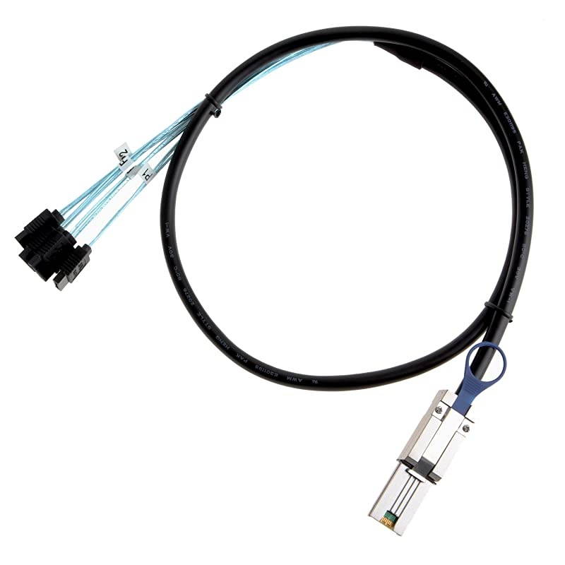 Mini SAS 26Pin SFF8088 Male to 4 SATA 7Pin Female Cable Mini SAS HostController to 4 SATA TargetBackplane 2M 66FT
