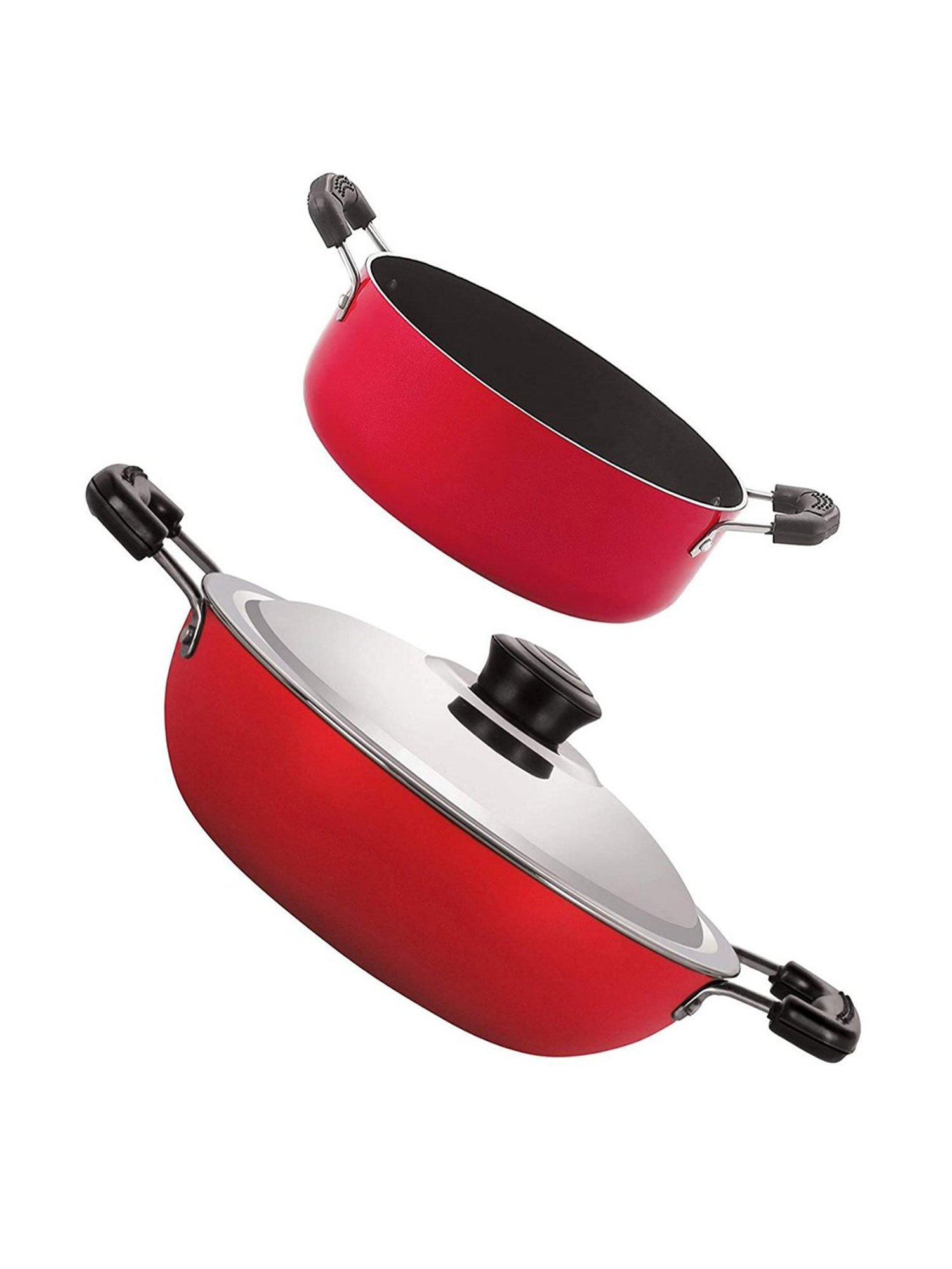 Nirlon Red Aluminium Non-Stick Kitchenware Item Set of 2