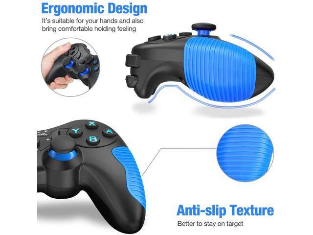 Switch Controller for Nintendo, BEBONCOOL Wireless Controller for Nintendo Switch/ Switch Lite Console, Switch Remote Pro Controller Gamepads with Dual Shock Gyro Axis Blue Anti-Skid