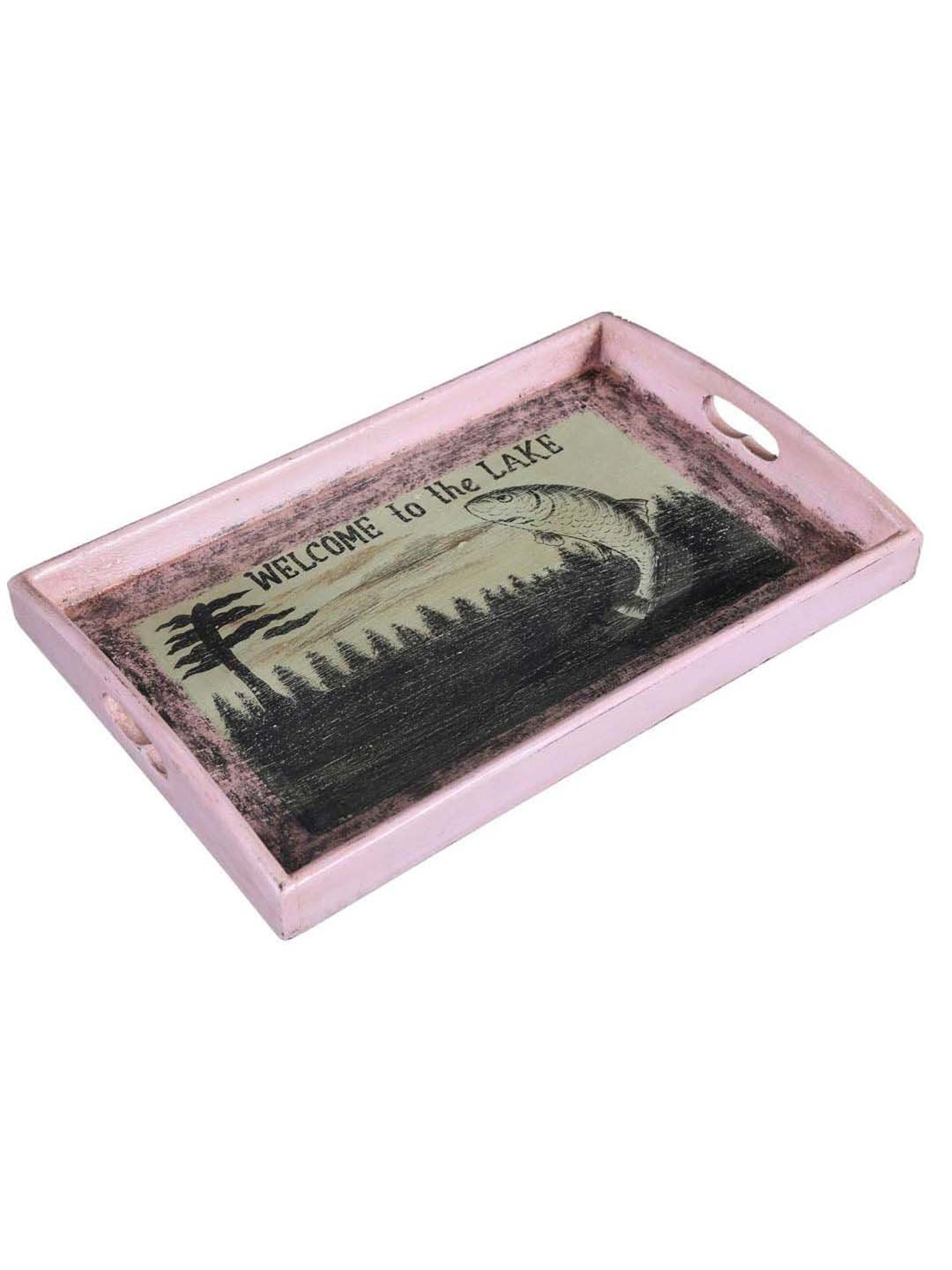 Artisans Rose Vintage Finish Multicolor Tray - Set of 1