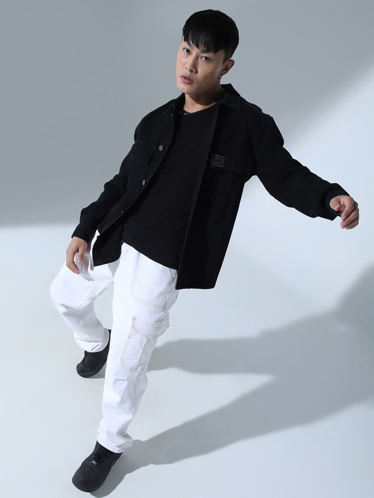 Hubberholme Black Cotton Loose Fit Shacket