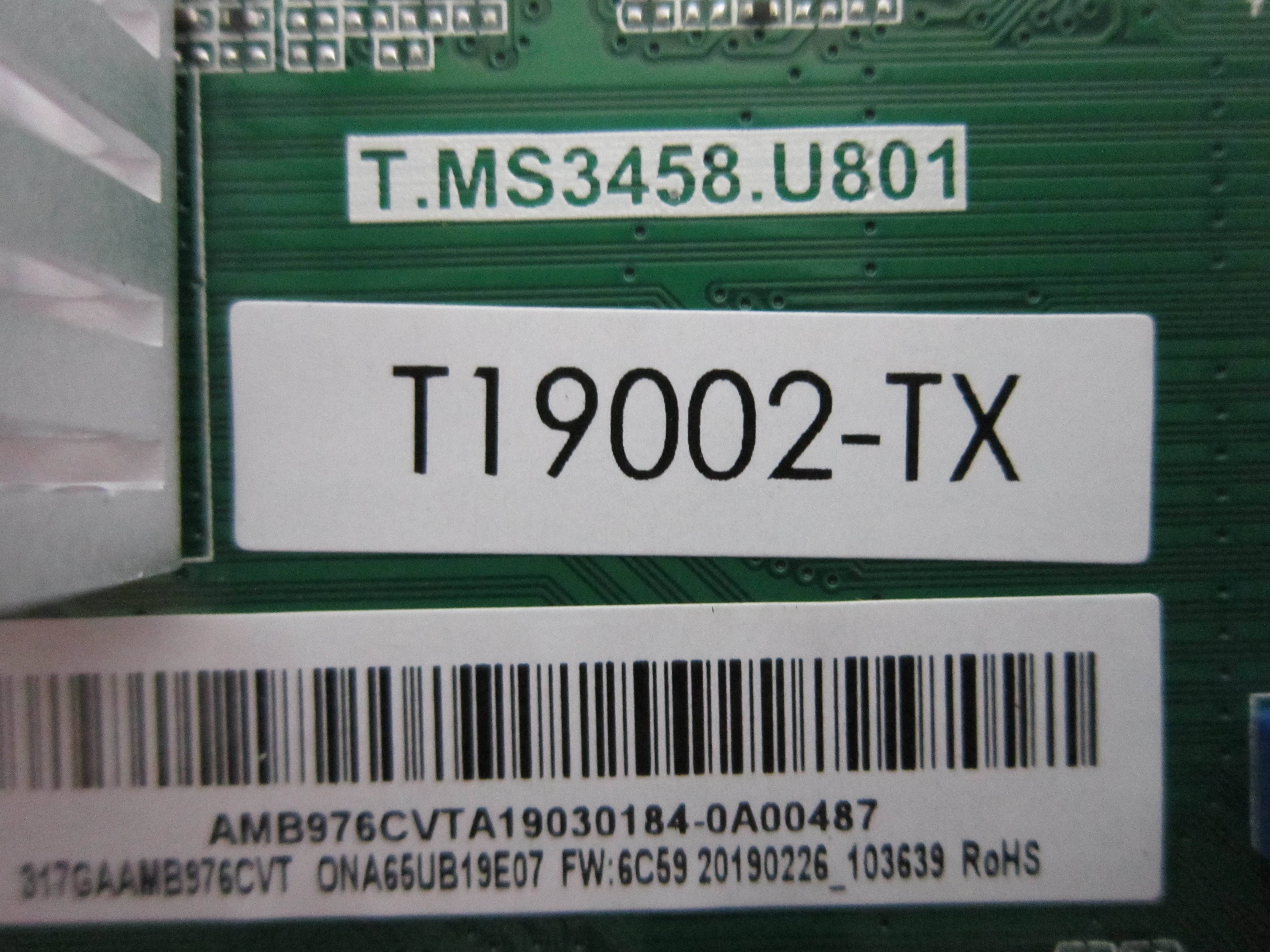 Onn ONA65UB19E07 Main Board (317GAAMB976CVT) T19002-TX
