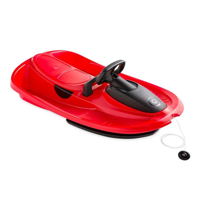 HearthSong Stratos Bobsled with Differential Steering, Deep Digging Brake and Retractable Tow Cord, 38"L x 22"W, Holds Up To 200 Lbs.