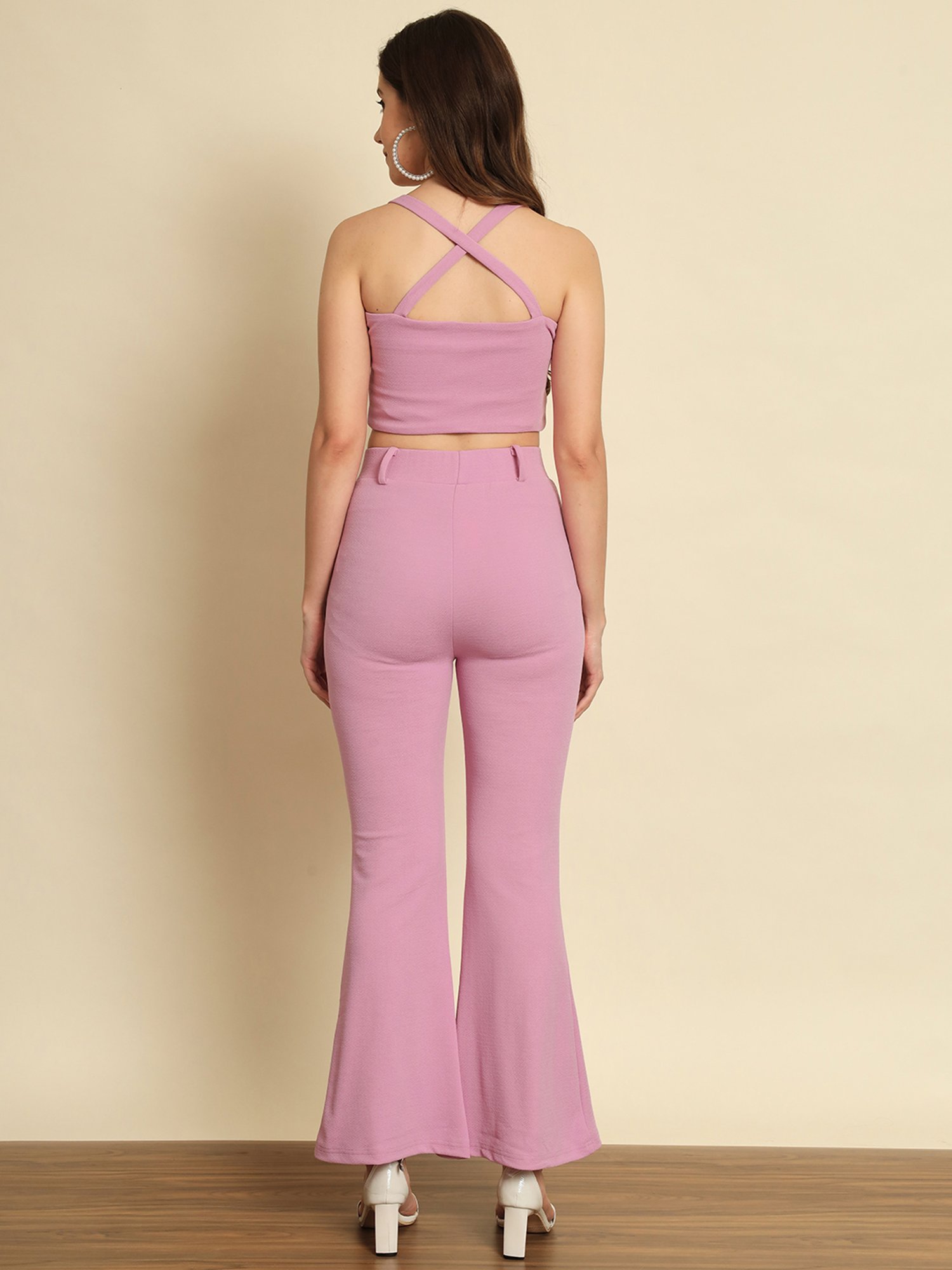 Trend Arrest Lilac Crop Top With Pants