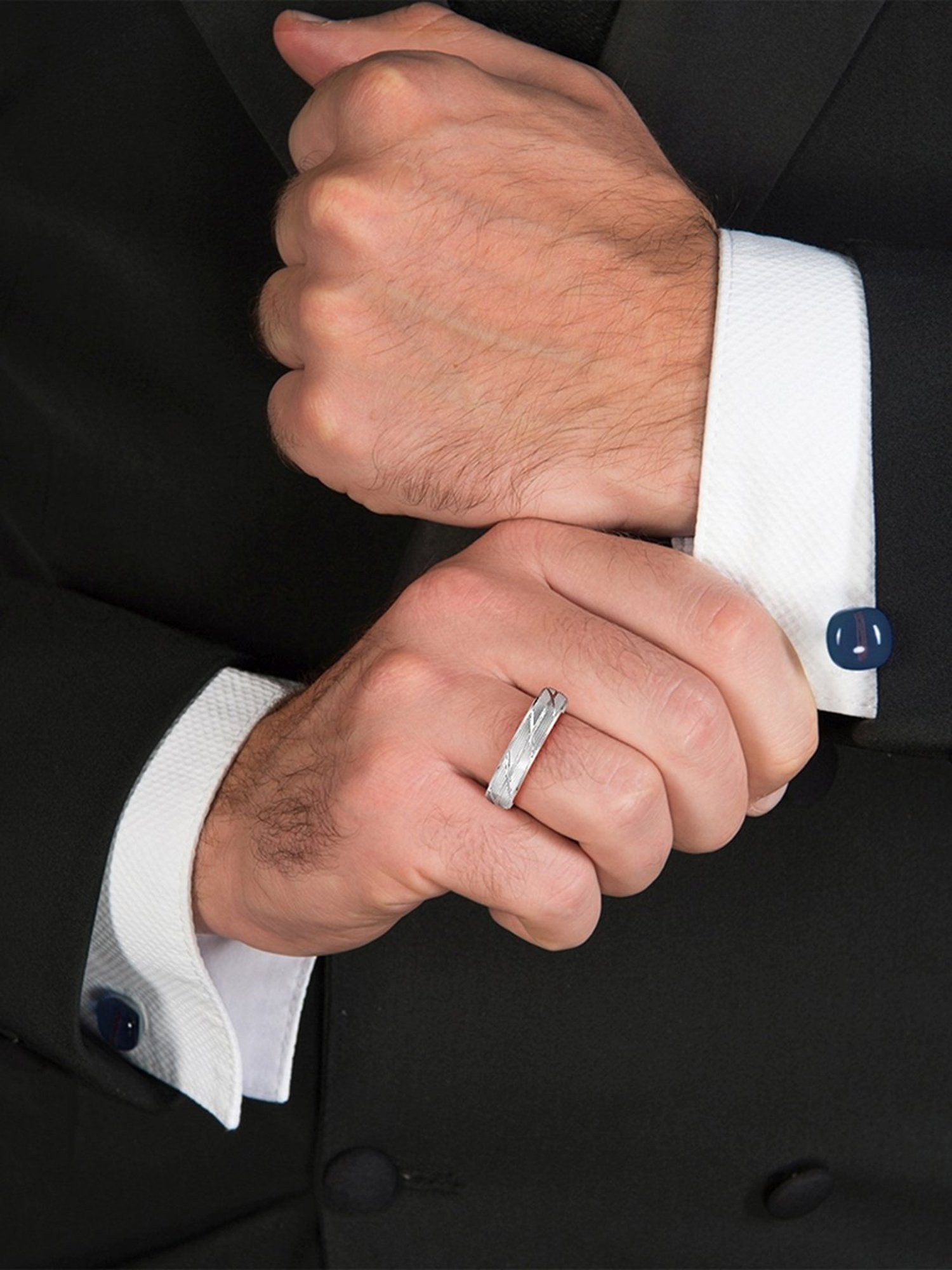 Malabar Gold and Diamonds 950 Platinum & 0.02 ct Diamond Ring