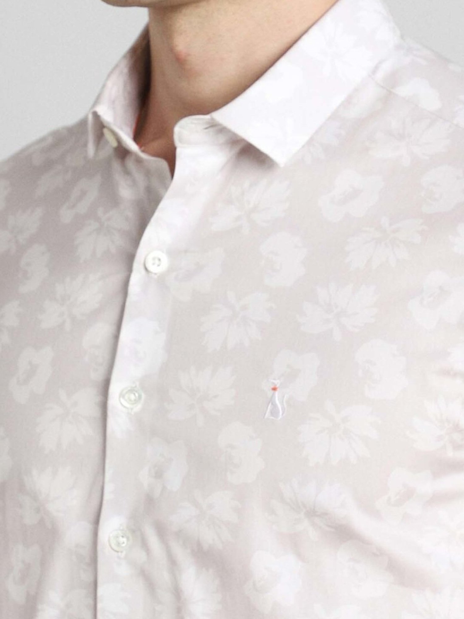 Simon Carter London Pink Printed Slim Fit Shirt
