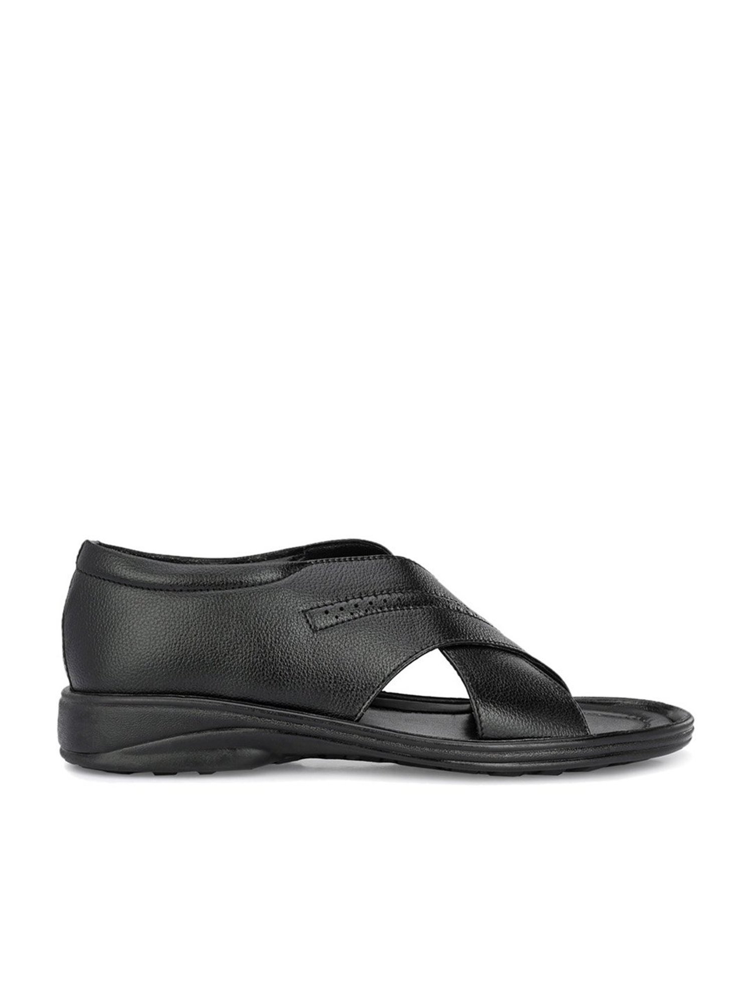 Prolific Men's Black Cross Strap Sandals