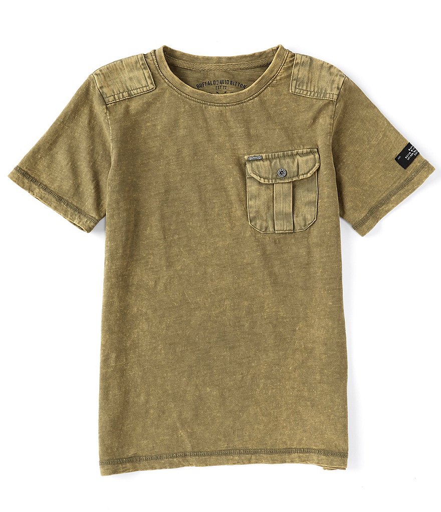 Buffalo David Bitton Big Boys 8-20 Short-Sleeve Mix Media Pocket Tee