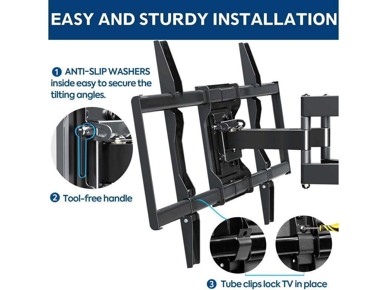 Mounting Dream TV Mount Bracket for 42-70 Inch Flat Screen TVs, Full Motion TV Wall Mounts with Swivel Articulating Dual Arms , Heavy Duty Design - Max VESA 600x400mm , 100 LBS Loading , MD2296