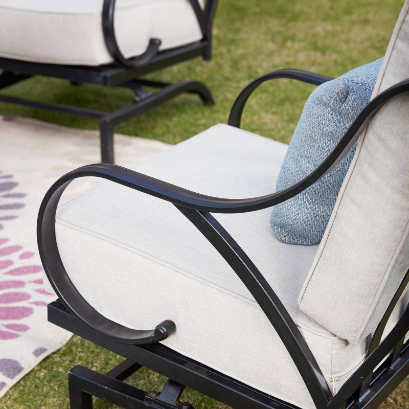 5pc Conversation Steel Patio Seating Sets Cream - Lokatse