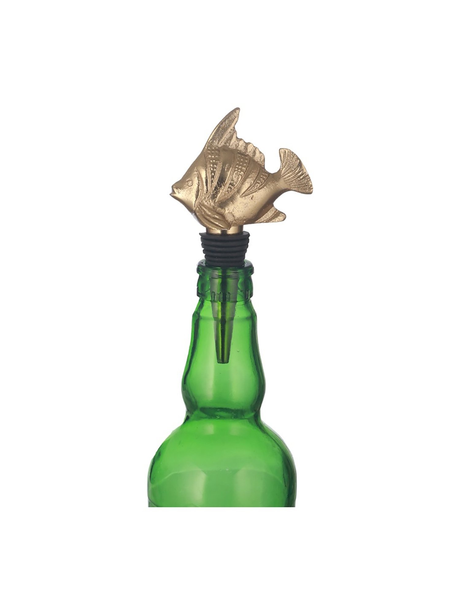 Trovea's Fish Design Golden Bottle Stopper