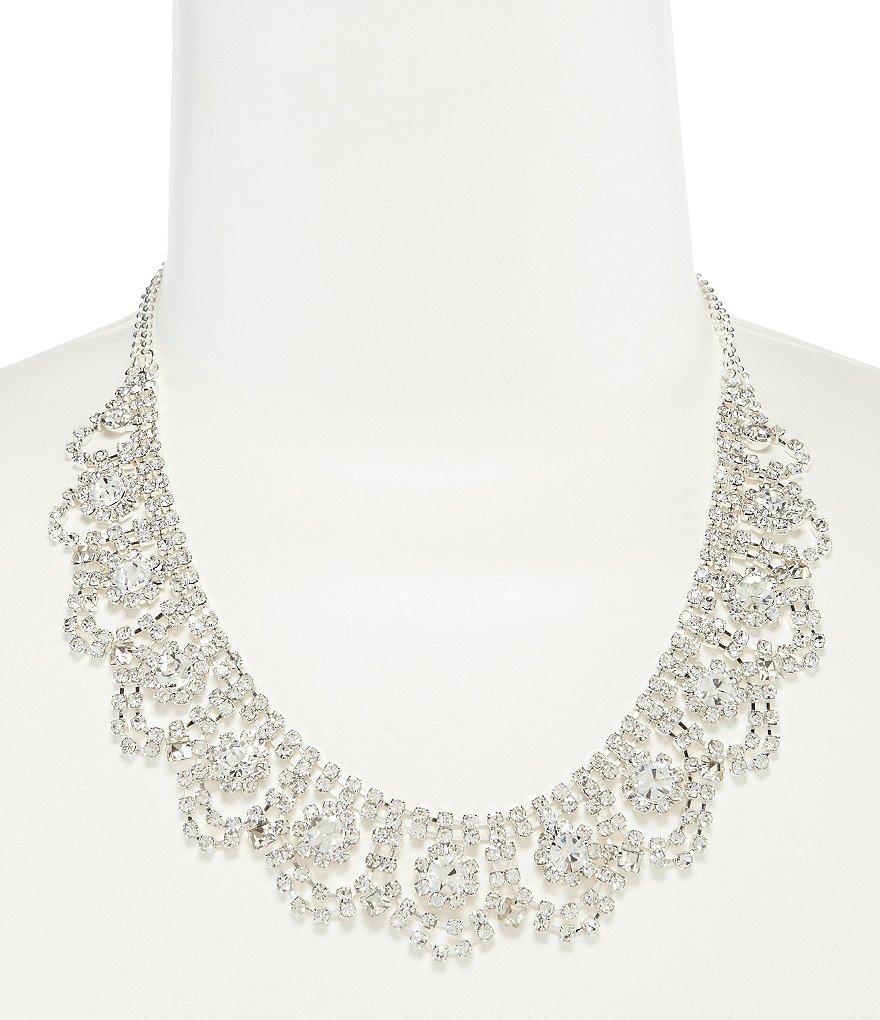 Cezanne Rhinestone Weave Frontal Necklace