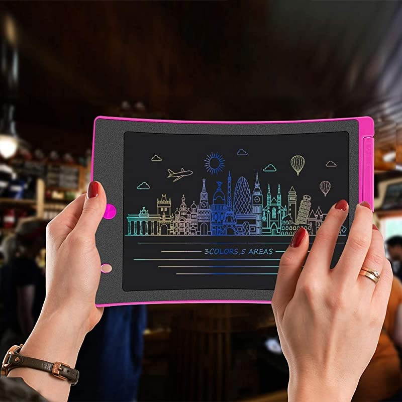 LCD Writing Tablet 2 Pack 8.5 Inch Electronic Drawing Pads , Portable Reusable Erasable Ewriter Elder Message Board, Digital Handwriting Pad Doodle Board for School, Fridge or Office,(Blue)