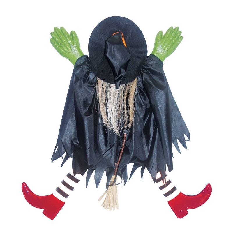 Halloween Tree Trunk Witch with Red Shoes