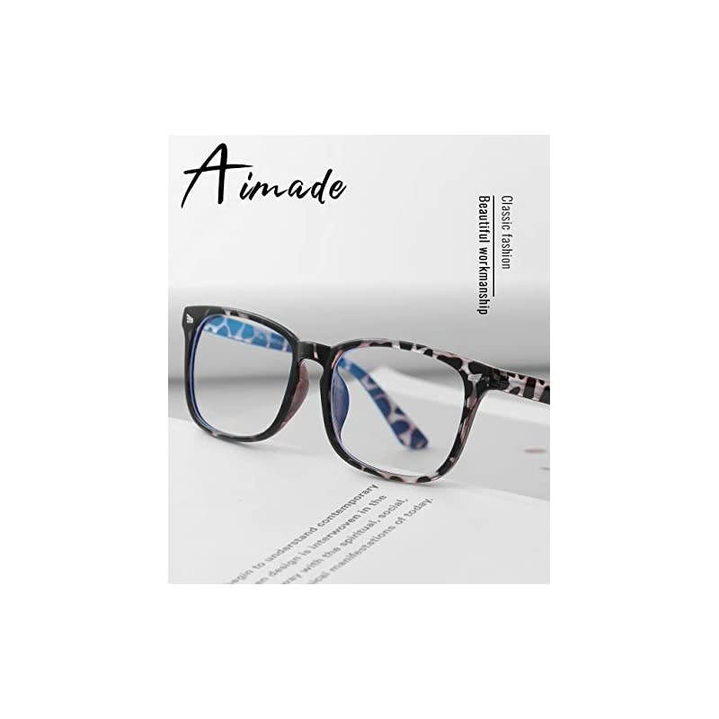 Blue Light Blocking Glasses Blue Filter Computer Glasses (Anti Eye Eyestrain) Gaming Glasses for Women Man (Leopard/White/Pink)