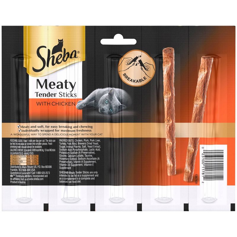 Sheba Meaty Tender Sticks with Chicken Jerky Cat Treats - 0.7oz