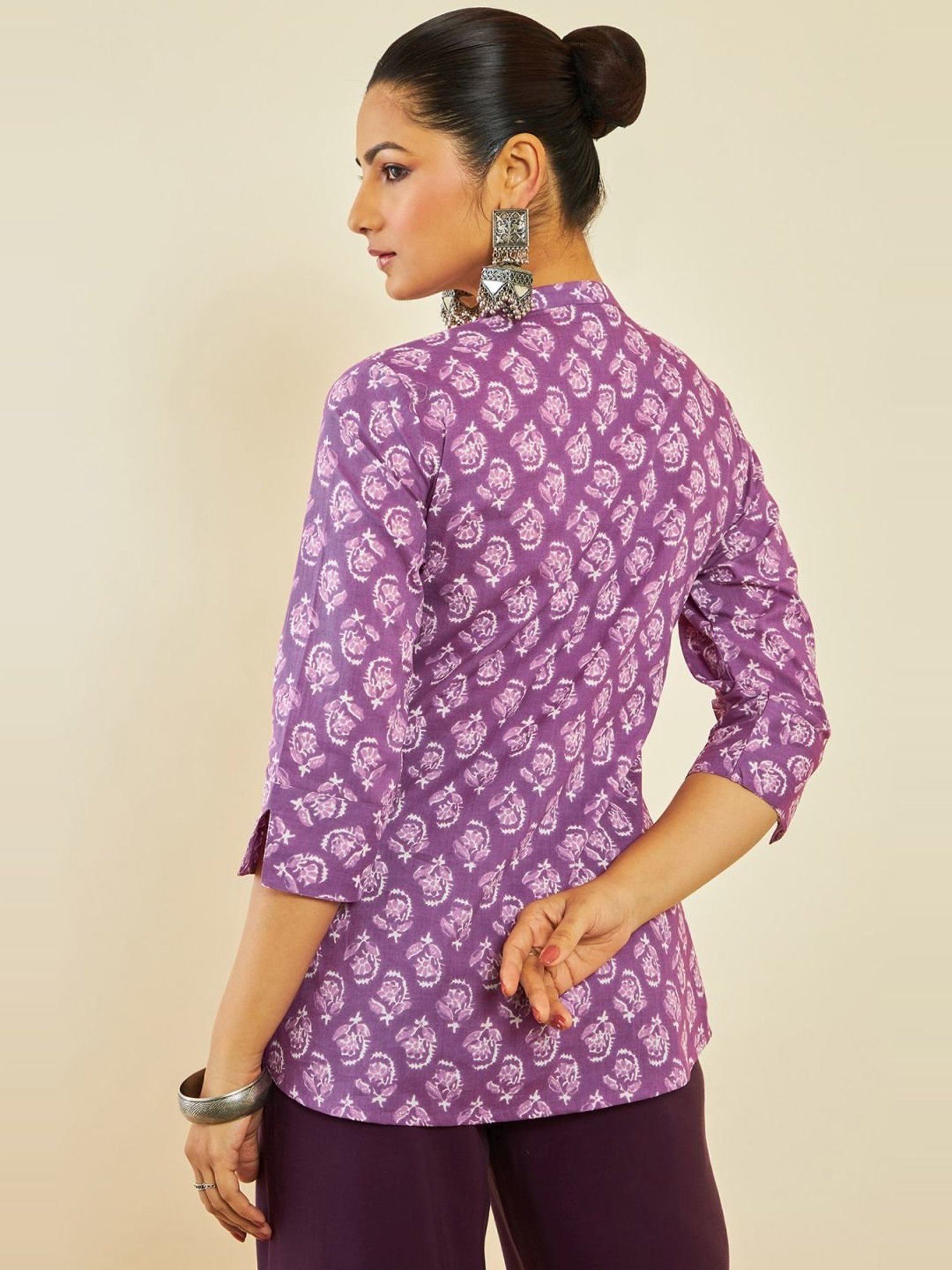 Soch Purple Cotton Printed Tunic