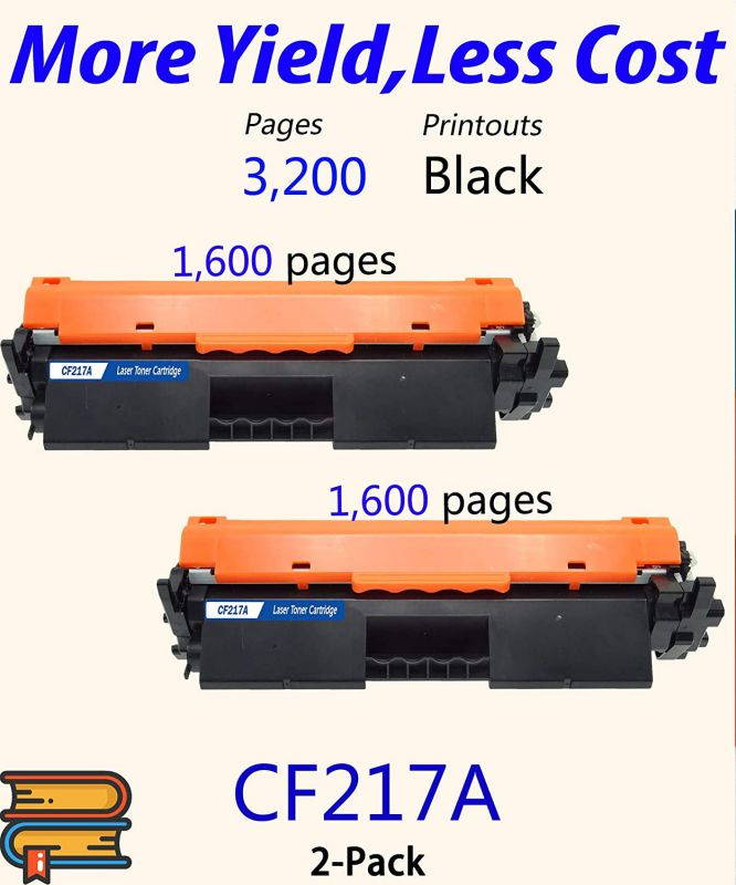 2-Pack ColorPrint Compatible CF217A Toner Cartridge Replacement for 17A 217A 19A CF219A Work with Laserjet Pro M102 M130 Series M102w M102a MFP M130fn M130nw M130fw M130a Printer (Black)