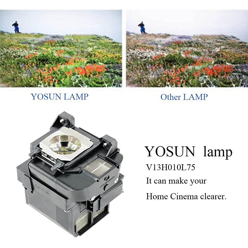 V13H010L75 Projector Lamp for Epson PowerLite 1940W 1945W 1950 1955 1960 1965 EB1940W EB1945W EB1950 EB1955 EB1960 EB1965 ELPLP75 Replacement Projector Lamp Bulb with Housing