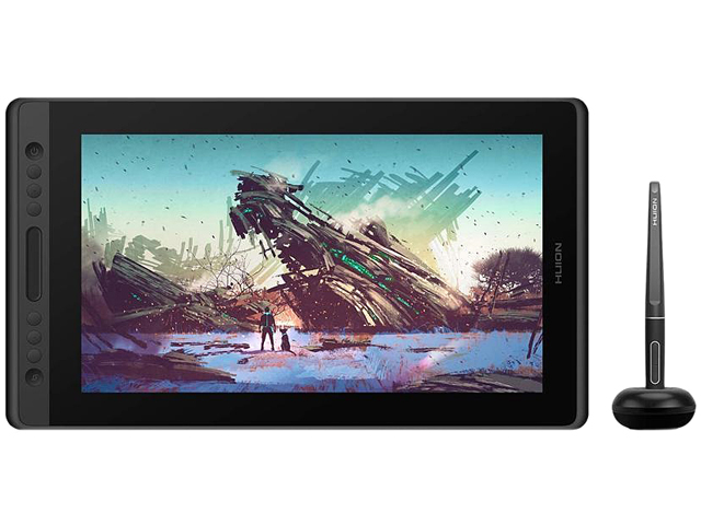 Huion Pro 16 Drawing Tablets with Screen 15.6 Inch Pen Display Graphic Monitor, Battery-Free Pen with 8192 Levels Pressure, 1 Touch Bar and 6 Express Keys(No Stand)