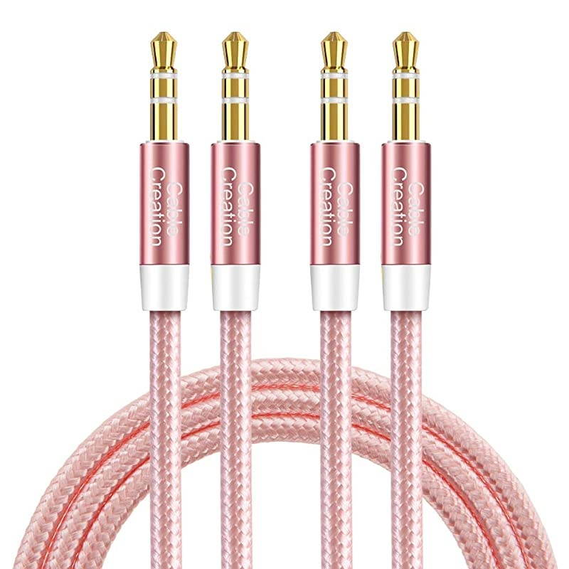 35mm Aux Cable for Car  35mm Male to Male Audio Cable with 24K GoldPlated Compatible with Smartphones Headphones CariPad 2018 Mac MiniTablets More 2Pack 15 Feet
