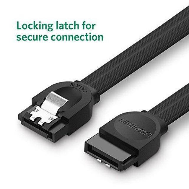 UGREEN SATA Cable III 3 Pack 6Gbps Straight HDD SDD Data Cable with Locking Latch 18 Inch for SATA HDD, SSD, CD Driver, CD Writer