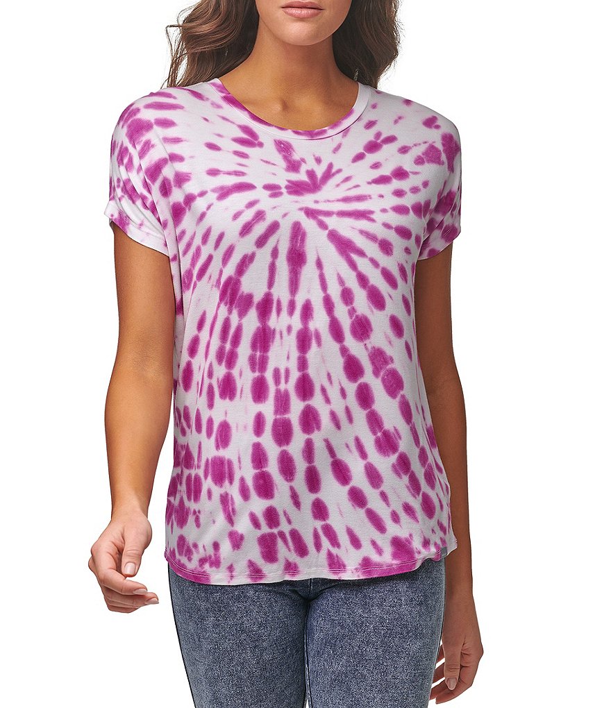 Karen Kane Short Sleeve Tie-Dye Hoodie