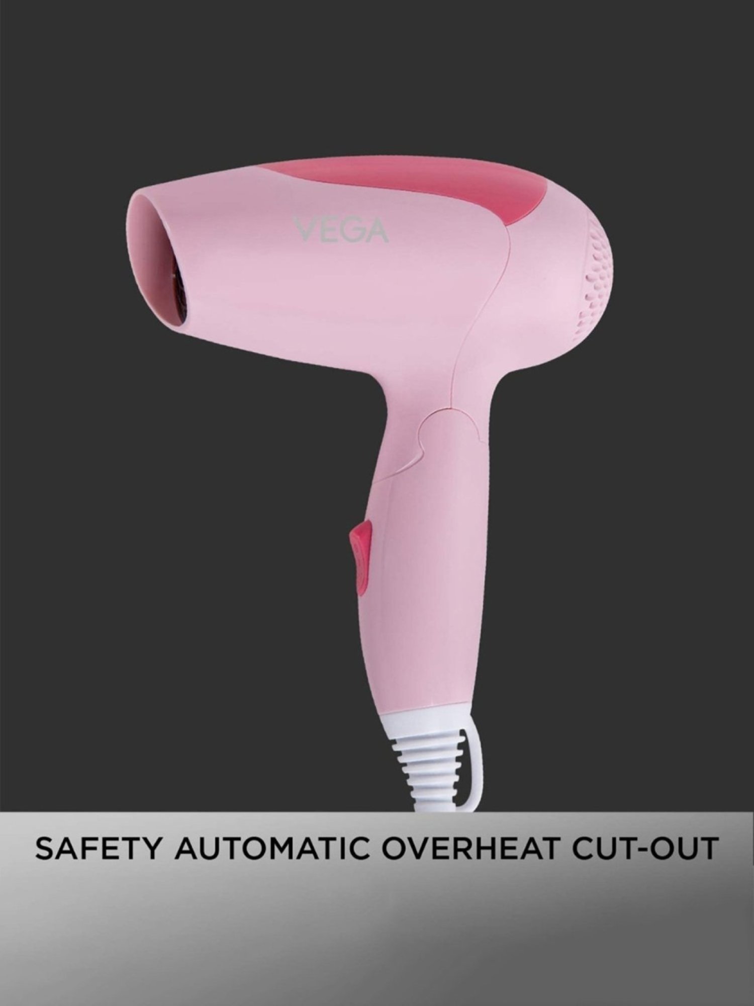 Staunch SHD2011 1600W Compact and Foldable Hair Dryer (White and Pink)