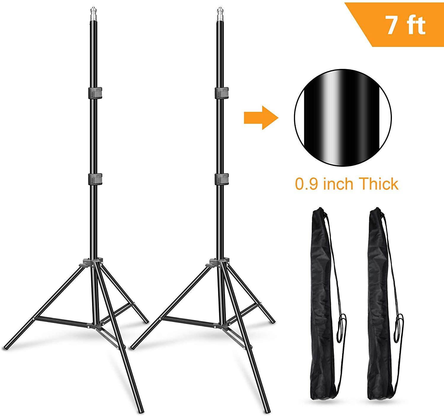 Emart 7 Feet Photography Photo Studio Tripod Light Stands for Softbox, Umbrella, Video Shooting, Reflector, Portable Carry Case Include - 2 Pack