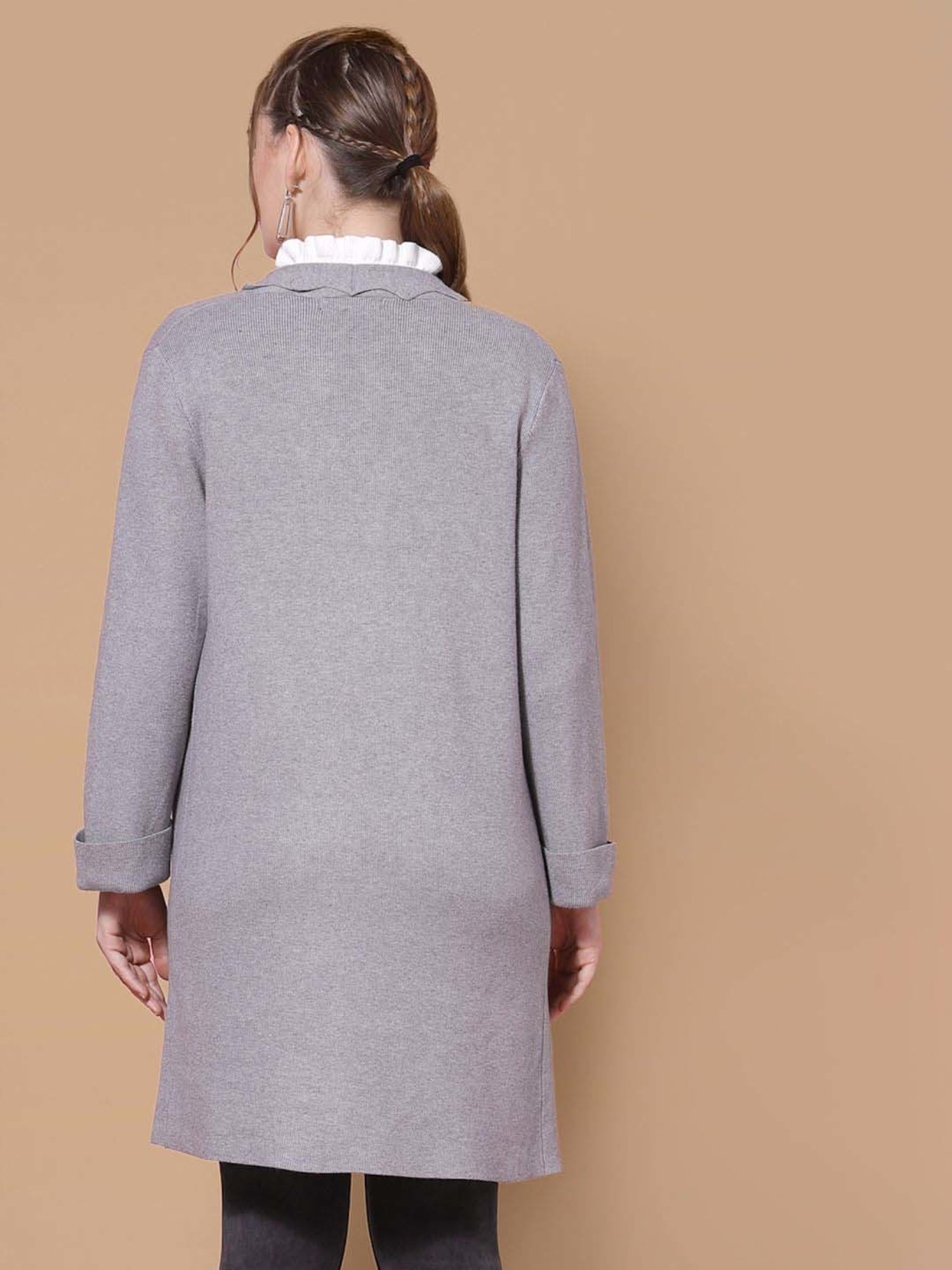 Mafadeny Grey Plain Shrug