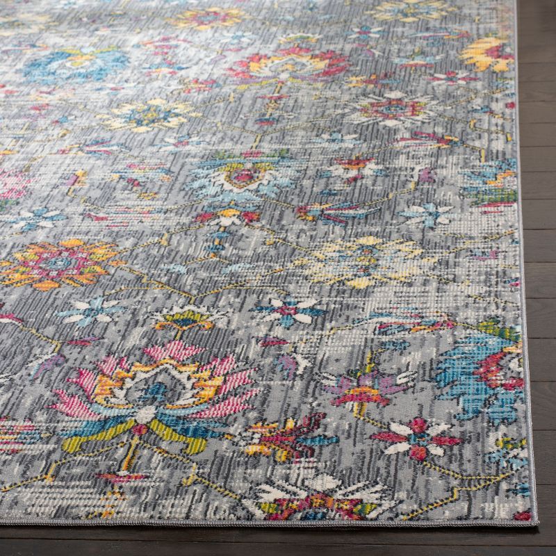 2'x8' Floral Runner Gray - Safavieh