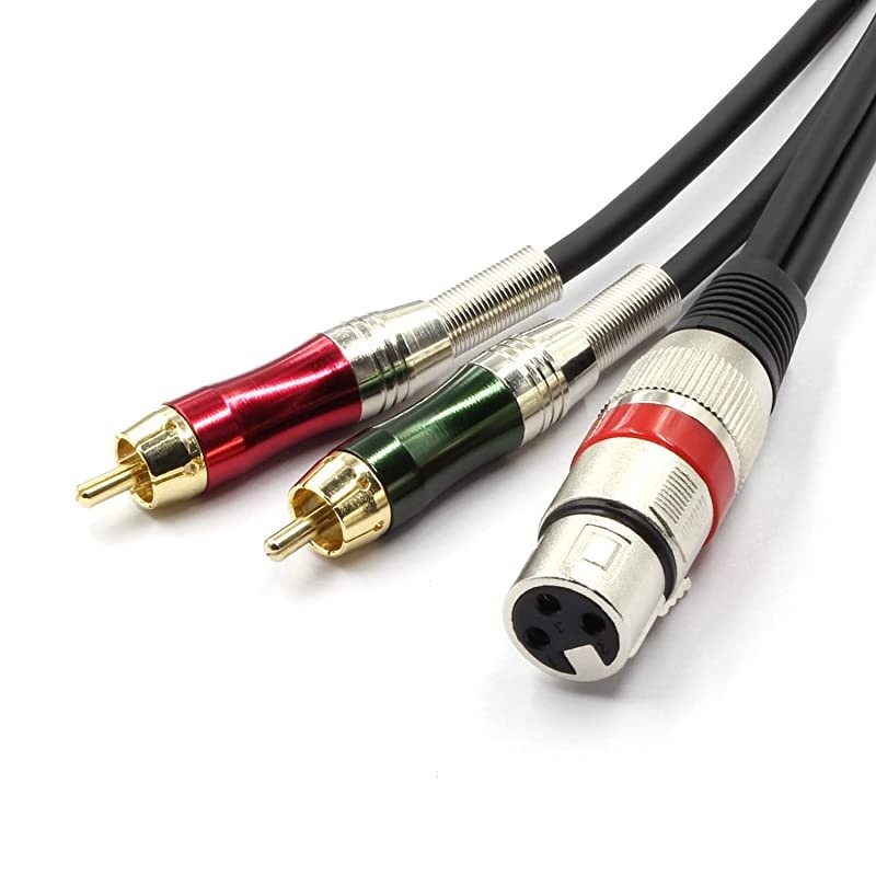 10FT XLR Female to 2 x Phono RCA Plug Adapter Y Splitter Patch Cable XLR Female 3 Pin to Dual RCA Male Plug Stereo Audio Cable Connector3M
