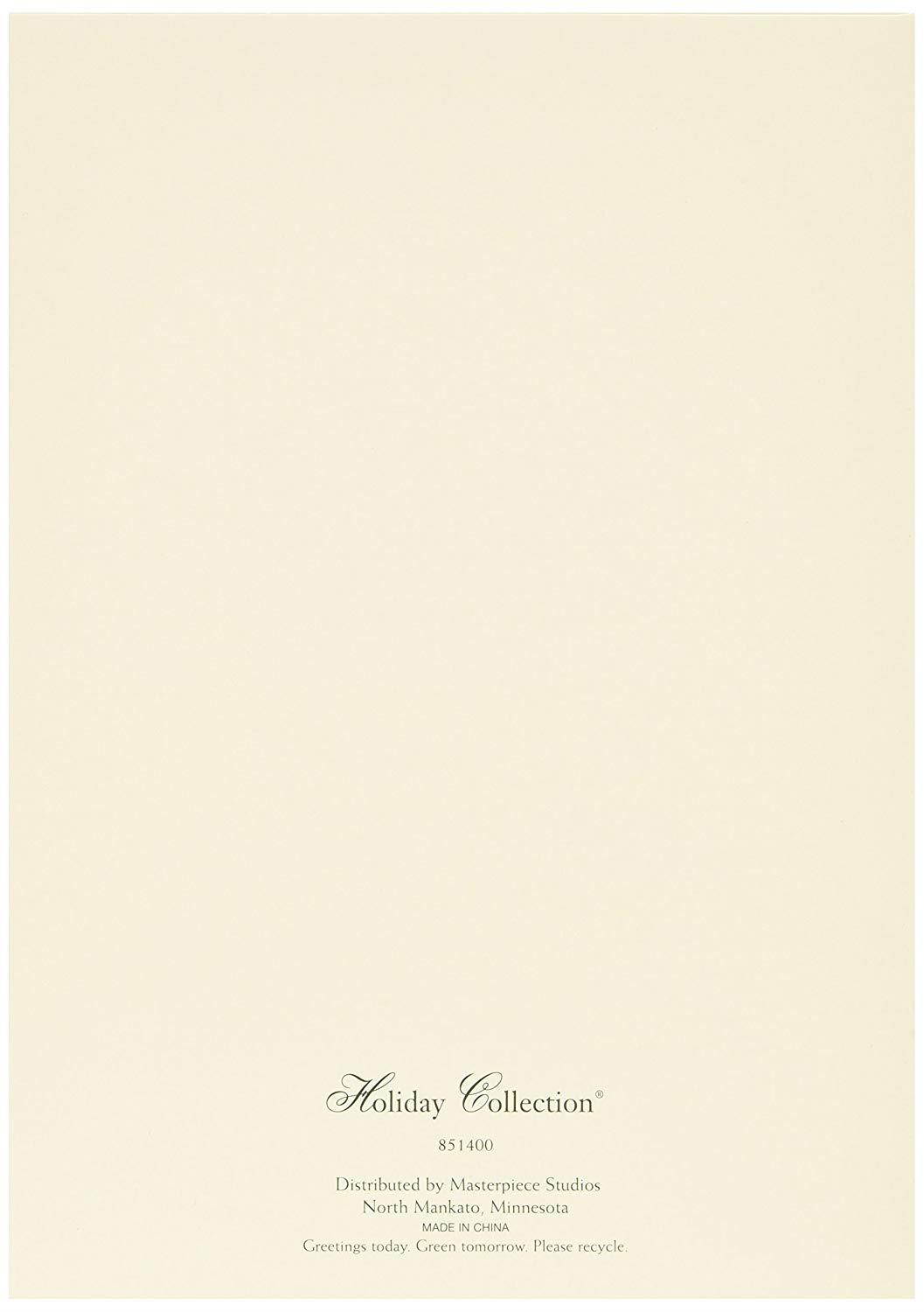 Masterpiece Studios Holiday Collection 16 Cards / 16 Foil Lined Envelopes, Elegant Tree